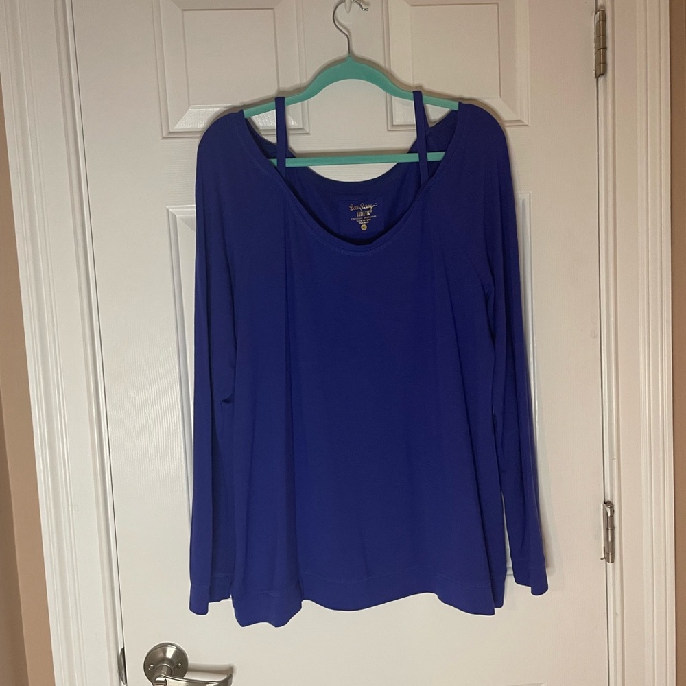 Lilly Pulitzer Blue Long Sleeve Relaxed Blouse